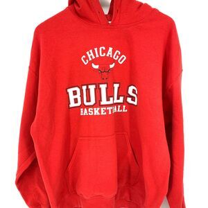 Chicago Bulls NBA Official Basketball Hoodie Gildan Heavy Blend Tag Size L